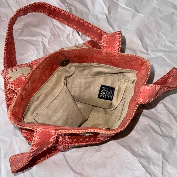 Nine West Vintage, coral-colored, genuine leather Patchwork Shoulder Bag - Picture 5 of 7